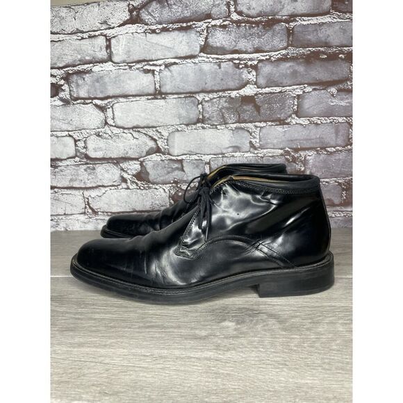 Cole Haan Waterproof Black Patent Leather Lace Chukka Boots Men Sz 10.5M US/44EU main image 4